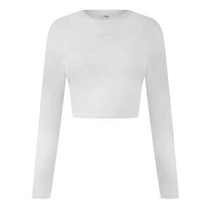 USA Pro Womens/Ladies Logo Long-Sleeved Crop Top / Cream